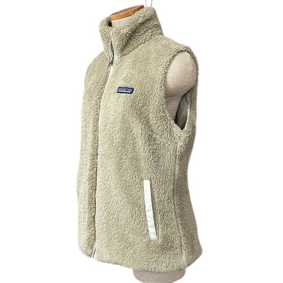 Patagonia Los Gatos Tan High Pile Fleece Vest Full Zip Pockets Size Large - Picture 6 of 12